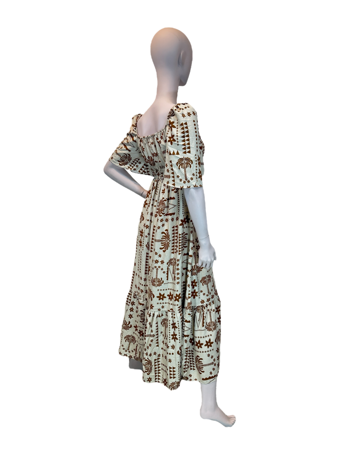 vestido de puxar con manga ton marrom vestido de puxar con manga ton marrom