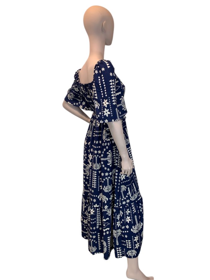 vestido de puxar con manga azul marinho vestido de puxar con manga azul marinho