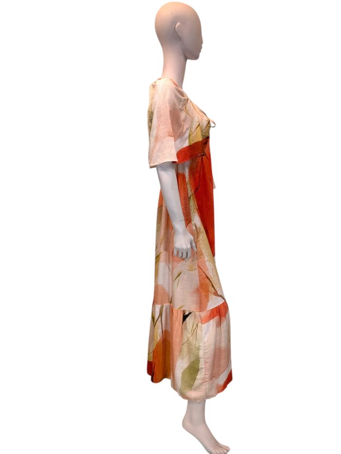 vestido de puxar con manga estampado floral vestido de puxar con manga estampado floral