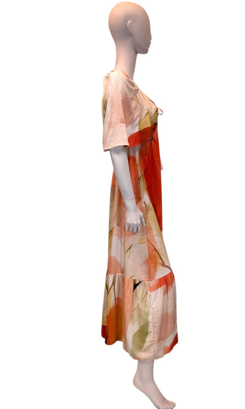 vestido de puxar con manga estampado floral vestido de puxar con manga estampado floral