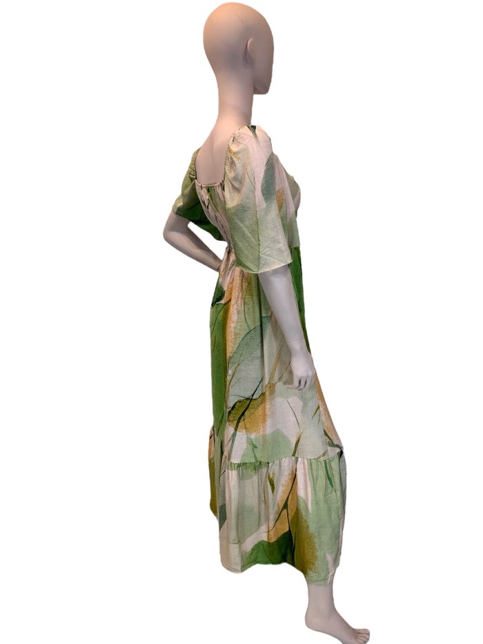 vestido de puxar con manga estampado floral vestido de puxar con manga estampado floral