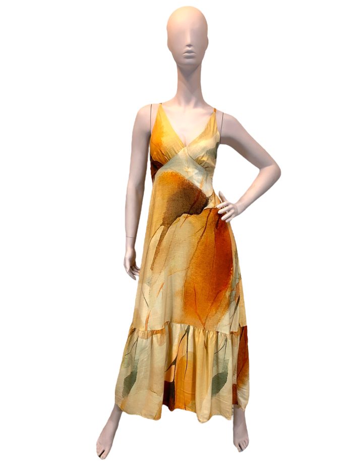 vestido manga morcego florzinhas cor bagage (cópia)