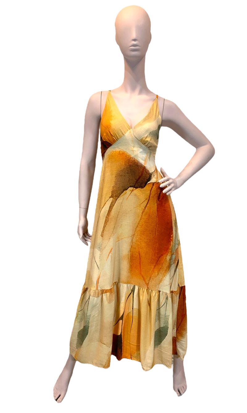 vestido manga morcego florzinhas cor bagage (cópia)