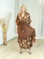 vestido janaina flor de amapola marsala