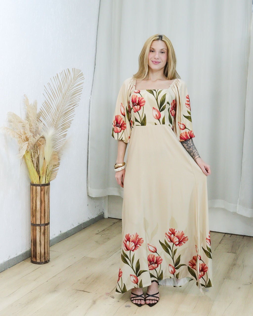 vestido janaina flor de amapola azul marinho (cópia)