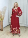 vestido larisa flor da amapola marsala