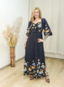 vestido larisa flor da amapola bege