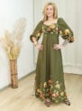 vestido larisa flor da amapola bege