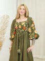 vestido aline flor amapola marrom