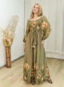 vestido aline flor magnolia azul marinho