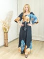 vestido aline flor camelia preto